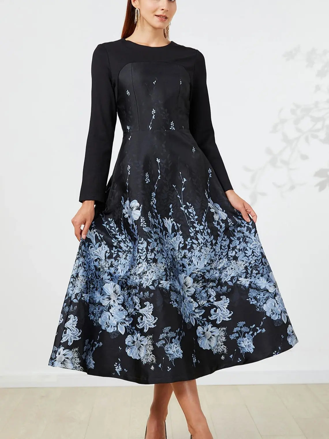 Women Luxury Long Maxi Jacquard Dress Ladies Floral Elegant Dresses New Year Ball Gown Casual Evening Party Maxi Clothing