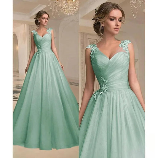 2025 Summer New Women's Temperament Sexy Fresh Sweet Evening Dress V-neck Tube Top Fashion Mesh Dress Elegant Slim Dress