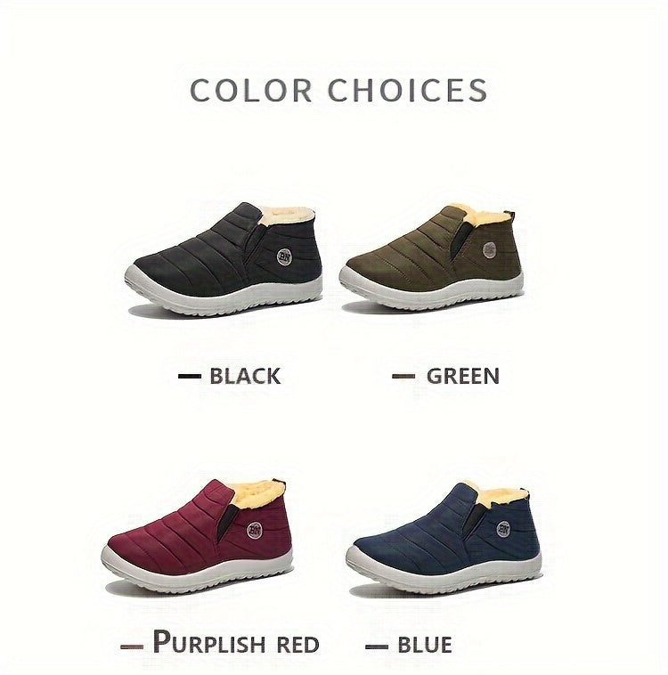 Women'S Winter Snow Boots, Warm And Plush, Short Boots, Shoes, Thickened, Flat-Soled Footwear.