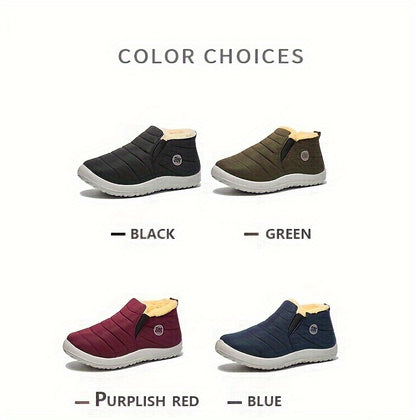 Women'S Winter Snow Boots, Warm And Plush, Short Boots, Shoes, Thickened, Flat-Soled Footwear.