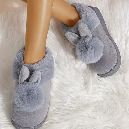 Ladies Home Shoes, Indoor Slippers, Cute Rabbit Plush Slippers