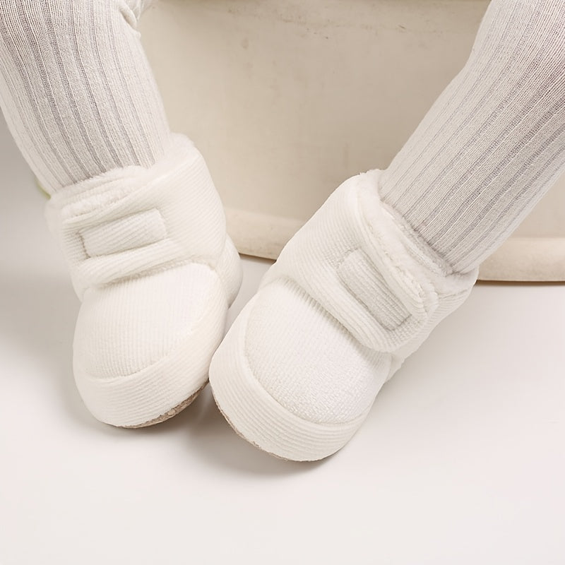 Toddler Baby Girls Booties Plus High Top Slippers Indoor Shoes Crib Shoes First Walker Shoes For Winter