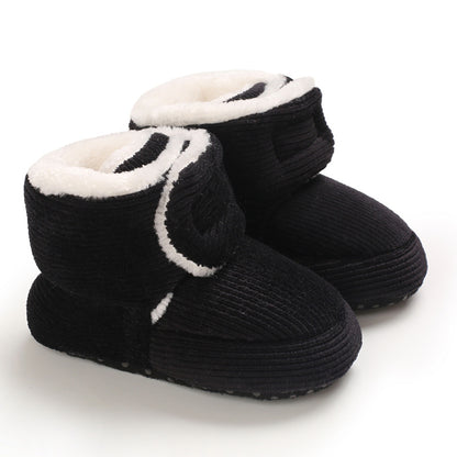 Toddler Baby Girls Booties Plus High Top Slippers Indoor Shoes Crib Shoes First Walker Shoes For Winter