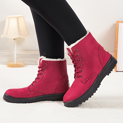 Women'S Winter Boots - Slip-Resistant PU Sole, Lace-Up Closure, Cushioned Insole - Cold Weather Boots for Everyday & Formal Outfits - Extended Sizes Up to US Women'S 44 (EU 43) - Boots for Winter Adventures, Y Terrain Footwea