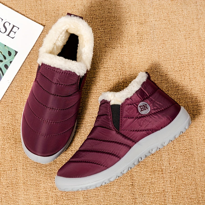 Women'S Winter Snow Boots, Warm And Plush, Short Boots, Shoes, Thickened, Flat-Soled Footwear.