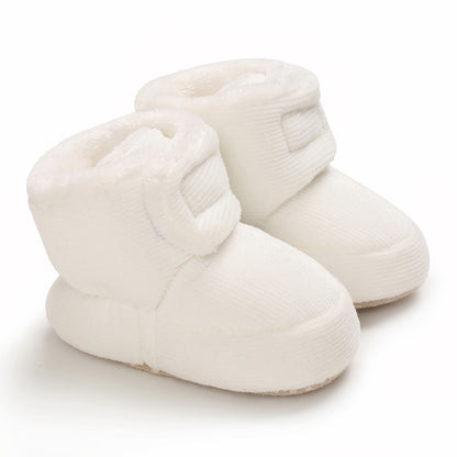 Toddler Baby Girls Booties Plus High Top Slippers Indoor Shoes Crib Shoes First Walker Shoes For Winter