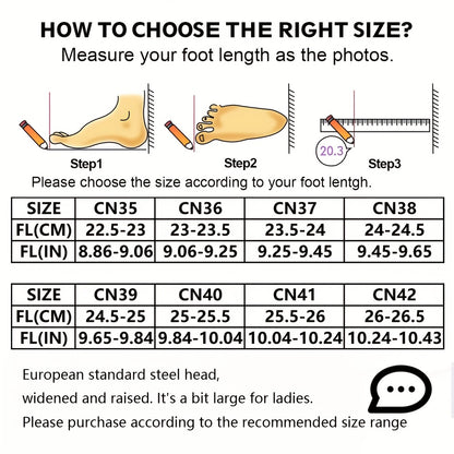 1pc Labor Protection Shoes Women's Steel Toe Cap Anti Impact And Anti Puncture Lightweight Fashionable Safety Work Shoes Women's Office, Shoes Height 1.57in