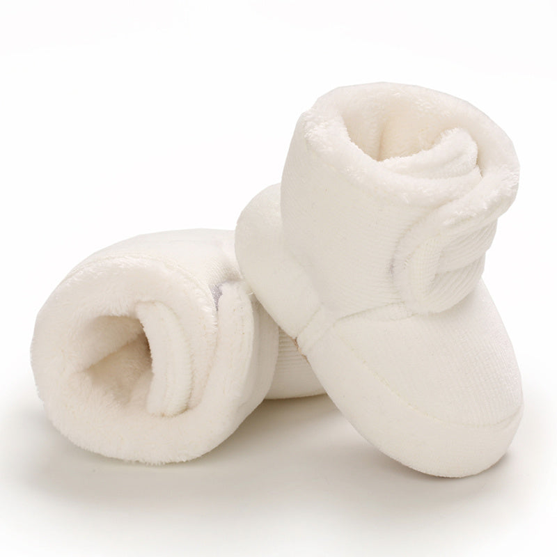 Toddler Baby Girls Booties Plus High Top Slippers Indoor Shoes Crib Shoes First Walker Shoes For Winter