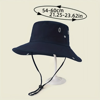 Wide Brim Fisherman Hat - djustable Unise Outdoor Sun Hat with UPN-like Buckle, Breathable -Season for Men & Women, Fishing,W Beach - Black (White Piping) - Hand Wash Only, Bucket Hat, Fishing Hat, Bucket Hat Women, Hats For
