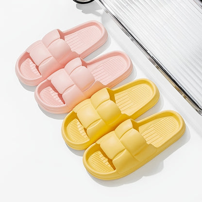 EVA Slippers with Anti-Slip Soft Sole & Quick-Dry Design - Lightweight Indoor/Outdoor House Shoes for Bathroom, Home, and Garden - Ergonomic Comfort, All-Season Wear, Stylish Striped Pattern (Hand Wash/Dry Clean), Indoor Slip