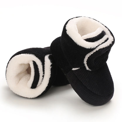 Toddler Baby Girls Booties Plus High Top Slippers Indoor Shoes Crib Shoes First Walker Shoes For Winter