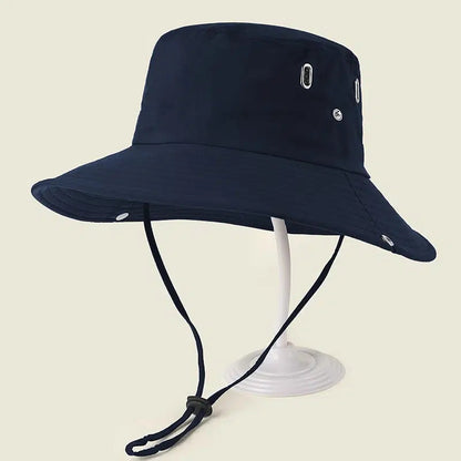 Wide Brim Fisherman Hat - djustable Unise Outdoor Sun Hat with UPN-like Buckle, Breathable -Season for Men & Women, Fishing,W Beach - Black (White Piping) - Hand Wash Only, Bucket Hat, Fishing Hat, Bucket Hat Women, Hats For