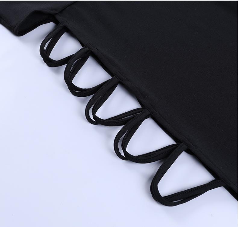 22 New Sexy Vest-Strap Long Dress with High Slit and Side Hollow | High Neck, Bodycon Fit, Solid Color for Spring/Fall