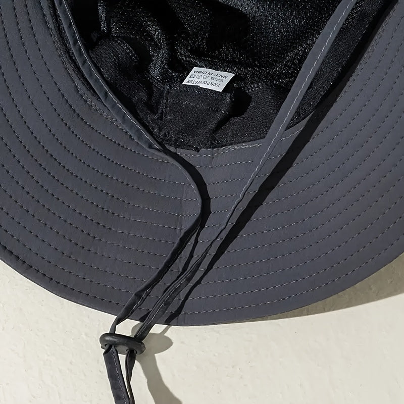 Wide Brim Fisherman Hat - djustable Unise Outdoor Sun Hat with UPN-like Buckle, Breathable -Season for Men & Women, Fishing,W Beach - Black (White Piping) - Hand Wash Only, Bucket Hat, Fishing Hat, Bucket Hat Women, Hats For