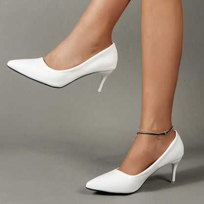 Women's Solid Color Stiletto Heels, Elegant Pointed Toe Work Pumps, Lightweight Dress Pumps