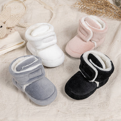 Toddler Baby Girls Booties Plus High Top Slippers Indoor Shoes Crib Shoes First Walker Shoes For Winter