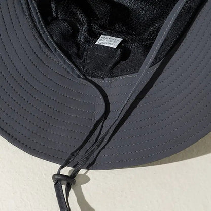 Wide Brim Fisherman Hat - djustable Unise Outdoor Sun Hat with UPN-like Buckle, Breathable -Season for Men & Women, Fishing,W Beach - Black (White Piping) - Hand Wash Only, Bucket Hat, Fishing Hat, Bucket Hat Women, Hats For