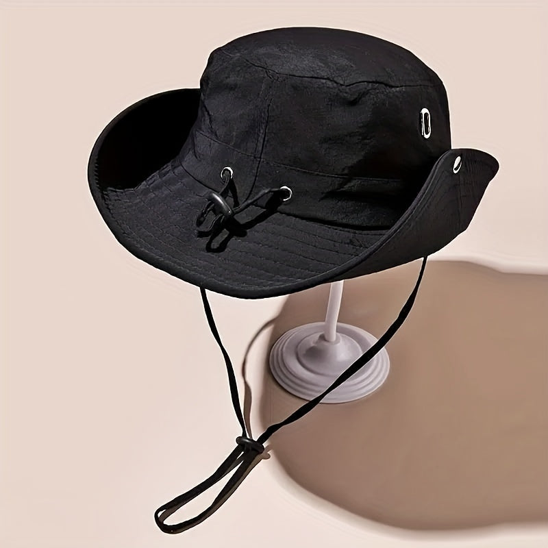 Wide Brim Fisherman Hat - djustable Unise Outdoor Sun Hat with UPN-like Buckle, Breathable -Season for Men & Women, Fishing,W Beach - Black (White Piping) - Hand Wash Only, Bucket Hat, Fishing Hat, Bucket Hat Women, Hats For