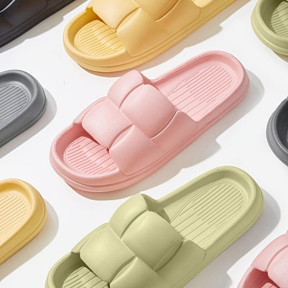 EVA Slippers with Anti-Slip Soft Sole & Quick-Dry Design - Lightweight Indoor/Outdoor House Shoes for Bathroom, Home, and Garden - Ergonomic Comfort, All-Season Wear, Stylish Striped Pattern (Hand Wash/Dry Clean), Indoor Slip