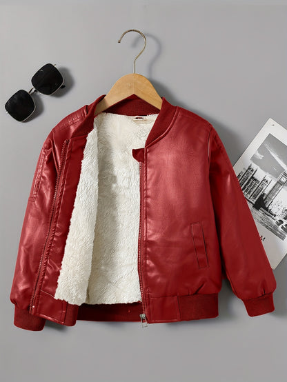 2025 Autumn Winter New Boys' -Lined Zip-Up Jacket