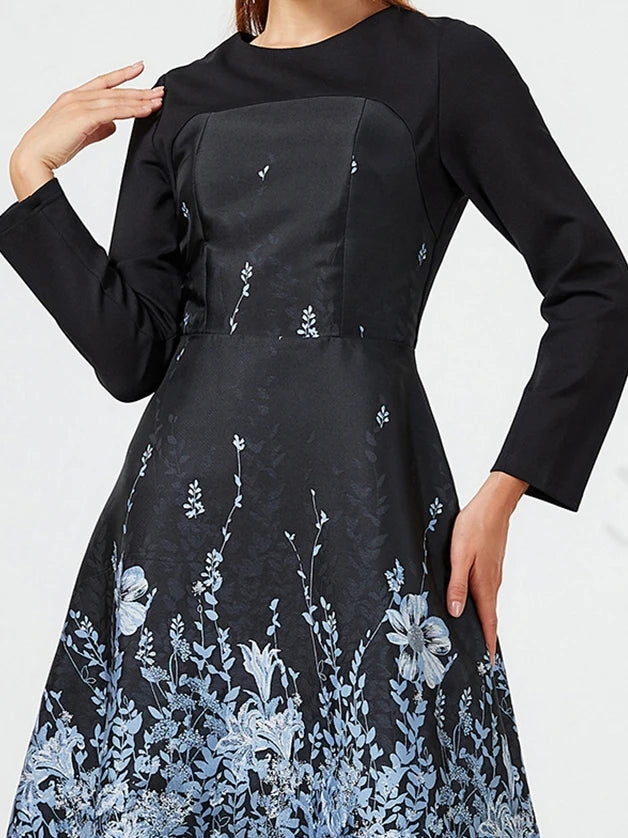 Women Luxury Long Maxi Jacquard Dress Ladies Floral Elegant Dresses New Year Ball Gown Casual Evening Party Maxi Clothing