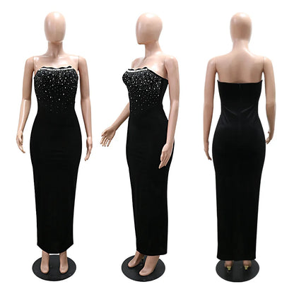 Elegant Dress Women For Wedding Party Dresses Sexy Split Evening Dress Rhinestone Cocktail Birthday Holiday Prom Dresses XSY031