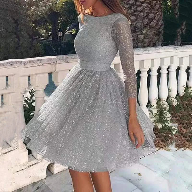 Sweet Style O Neck High Street Women Party Dress Summer Patchwork Zippers Solid Ladies Dress Fashion Elegant Princess Streetwear