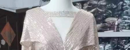 2023 New Fi Tail Evening Gown Women's Par Host High End Sensation Light Luxury Small ence Champagne Color Dr