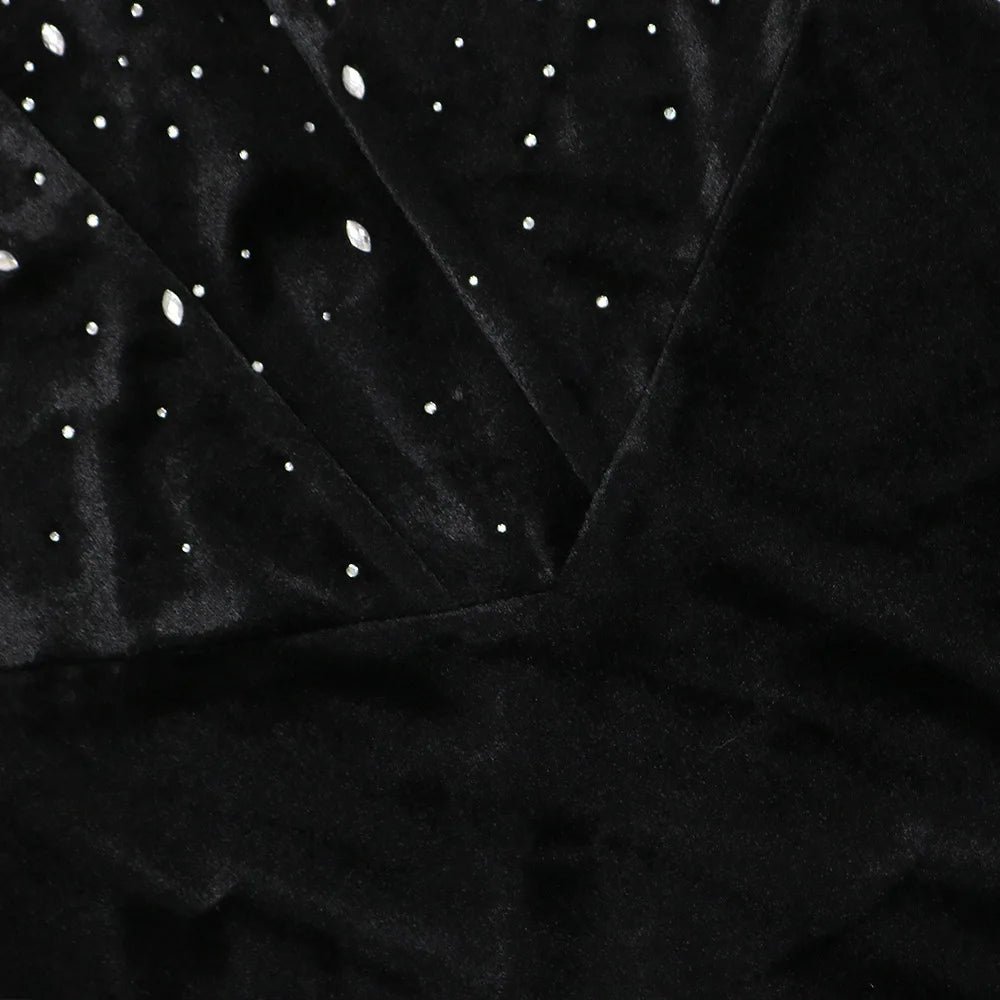 Elegant Dress Women For Wedding Party Dresses Sexy Split Evening Dress Rhinestone Cocktail Birthday Holiday Prom Dresses XSY031