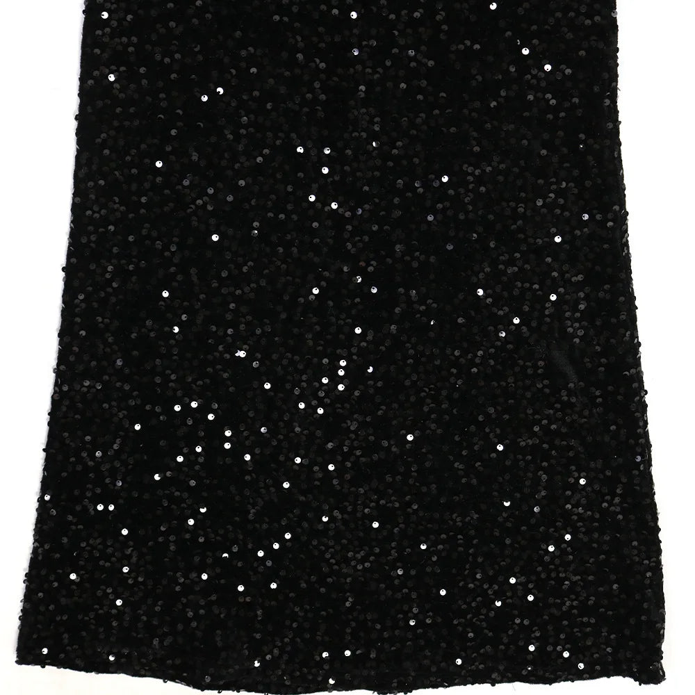 Long Dresses With Sleeves Strapless Sequin Womens Dresses See-through Elegant Party Evening Dress Birthday Prom Maxi Dress XSY22