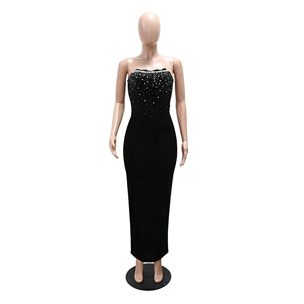 Elegant Dress Women For Wedding Party Dresses Sexy Split Evening Dress Rhinestone Cocktail Birthday Holiday Prom Dresses XSY031