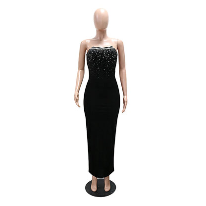 Elegant Dress Women For Wedding Party Dresses Sexy Split Evening Dress Rhinestone Cocktail Birthday Holiday Prom Dresses XSY031