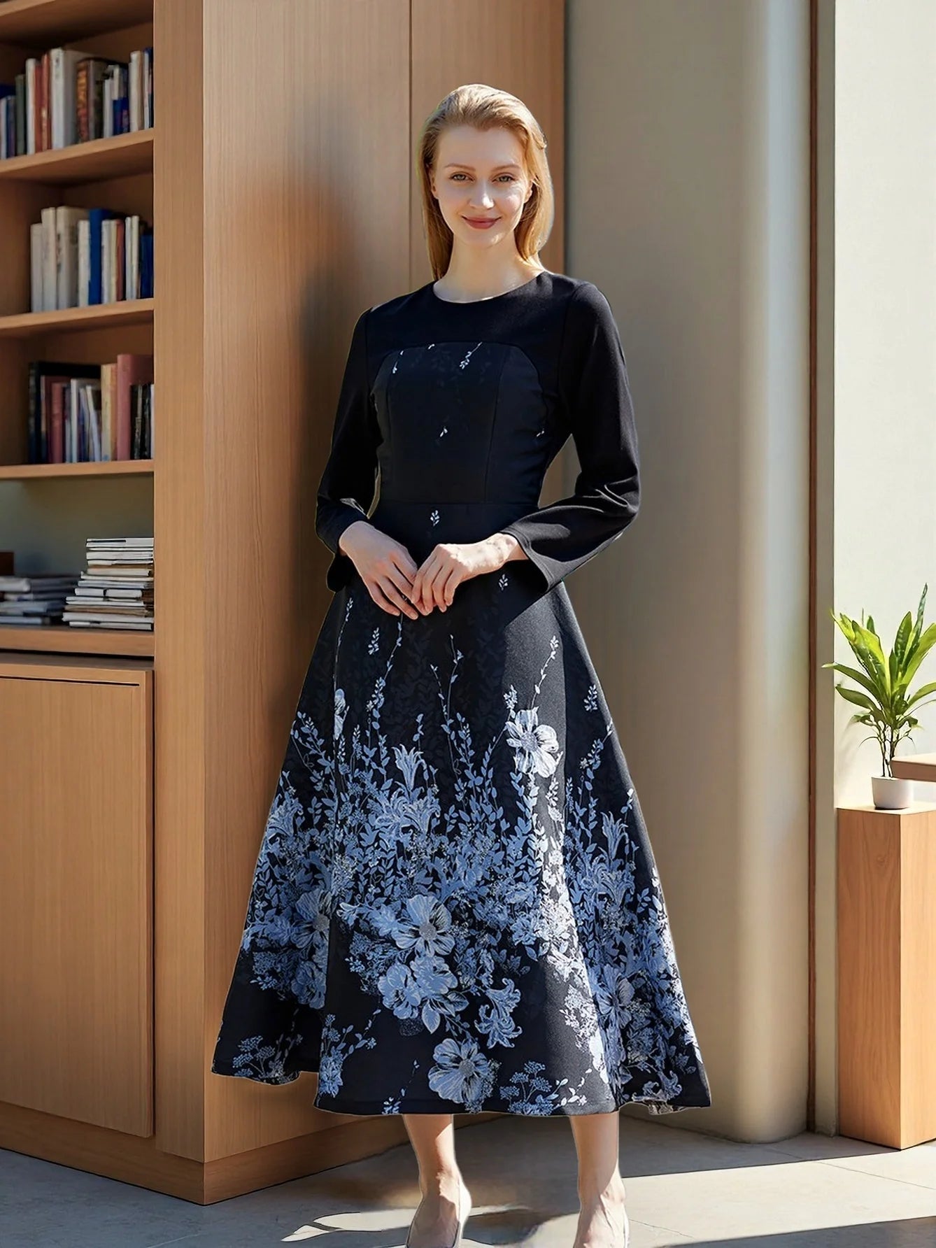 Women Luxury Long Maxi Jacquard Dress Ladies Floral Elegant Dresses New Year Ball Gown Casual Evening Party Maxi Clothing