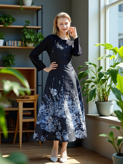 Women Luxury Long Maxi Jacquard Dress Ladies Floral Elegant Dresses New Year Ball Gown Casual Evening Party Maxi Clothing