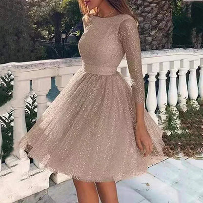 Sweet Style O Neck High Street Women Party Dress Summer Patchwork Zippers Solid Ladies Dress Fashion Elegant Princess Streetwear