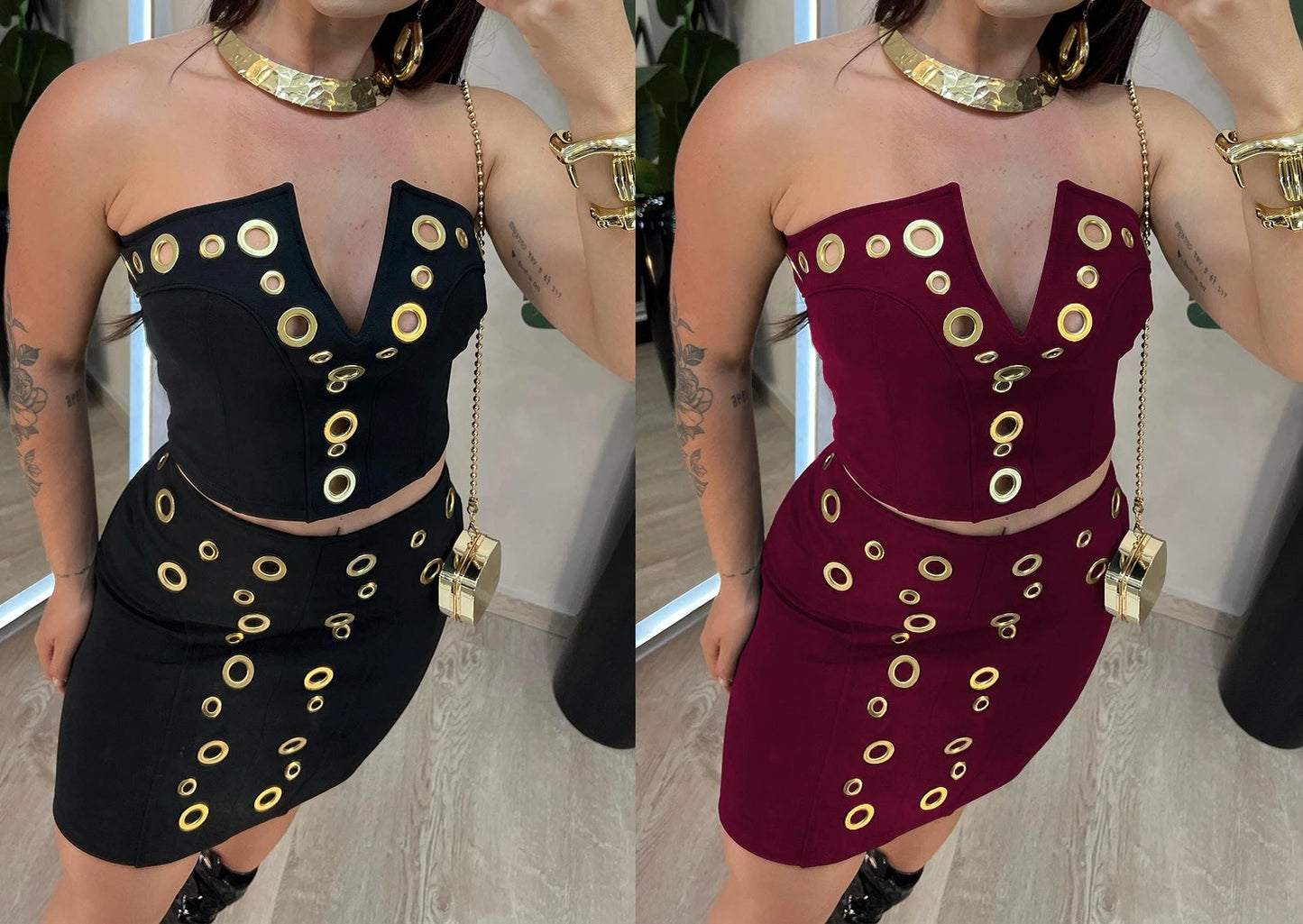 New Fashion Women's Elegant Party Dresses Casual Evening Dresses Sexy Strapless top short Dress Set Birthday Prom Dresses HWY265