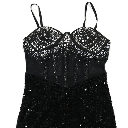 Long Dresses With Sleeves Strapless Sequin Womens Dresses See-through Elegant Party Evening Dress Birthday Prom Maxi Dress XSY22