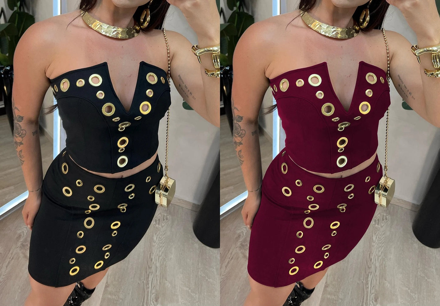 New Fashion Women's Elegant Party Dresses Casual Evening Dresses Sexy Strapless top short Dress Set Birthday Prom Dresses HWY265