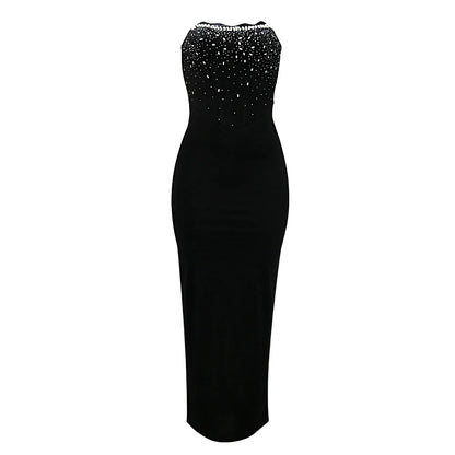 Elegant Dress Women For Wedding Party Dresses Sexy Split Evening Dress Rhinestone Cocktail Birthday Holiday Prom Dresses XSY031