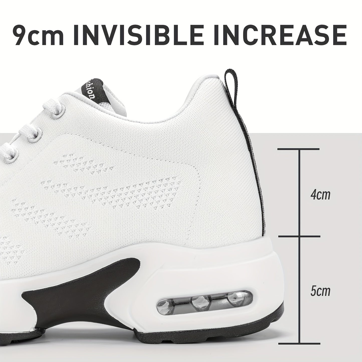 SOSENFER Women's Low-Top Sneakers Suitable for Summer - Breathable Lace-Up with Inner Height, Fabric Upper & Cushioned Sole, Casual Athletic Wear for Height & Daily Use - Spring New Release (Brand)