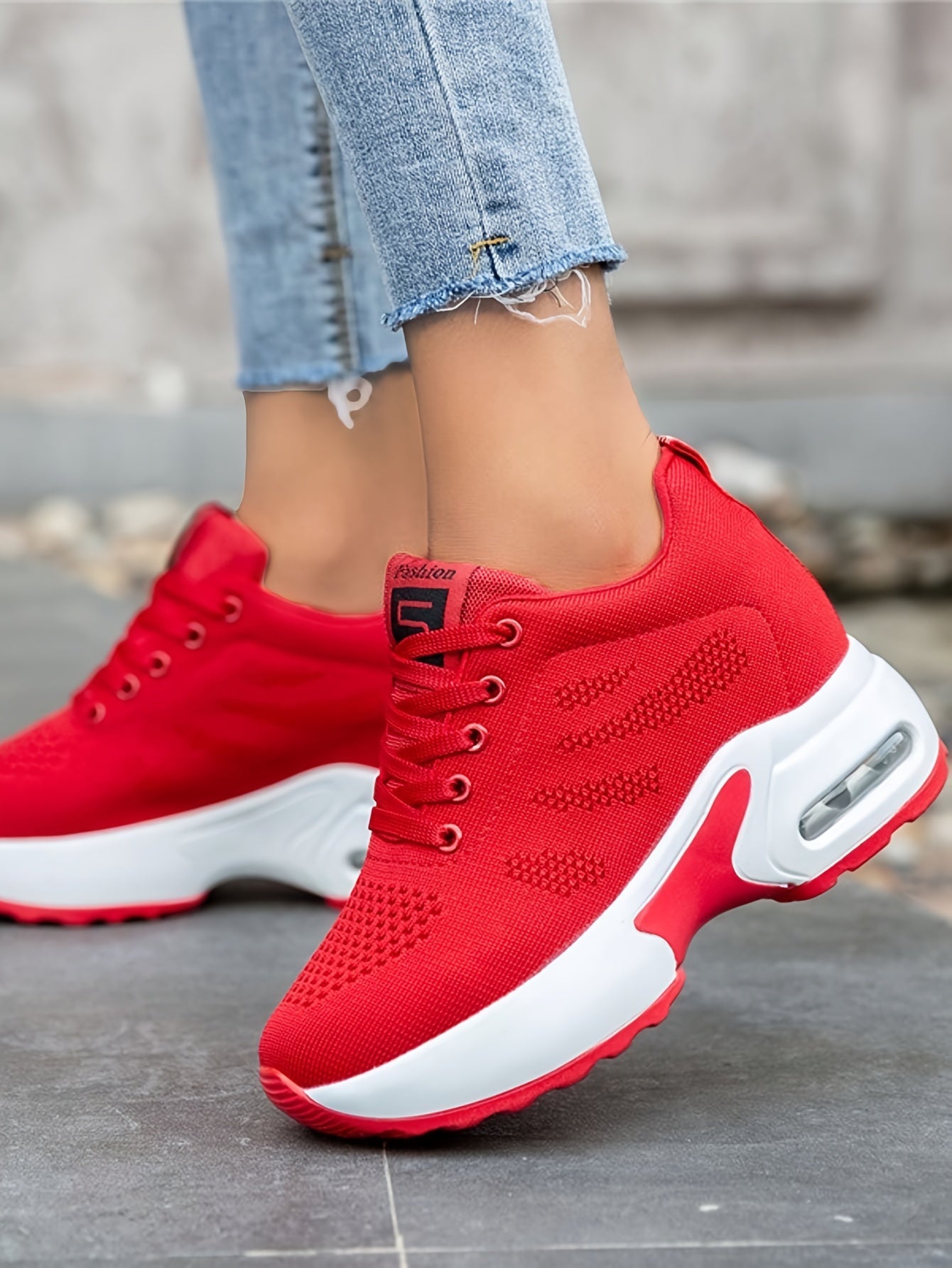 SOSENFER Women's Low-Top Sneakers Suitable for Summer - Breathable Lace-Up with Inner Height, Fabric Upper & Cushioned Sole, Casual Athletic Wear for Height & Daily Use - Spring New Release (Brand)