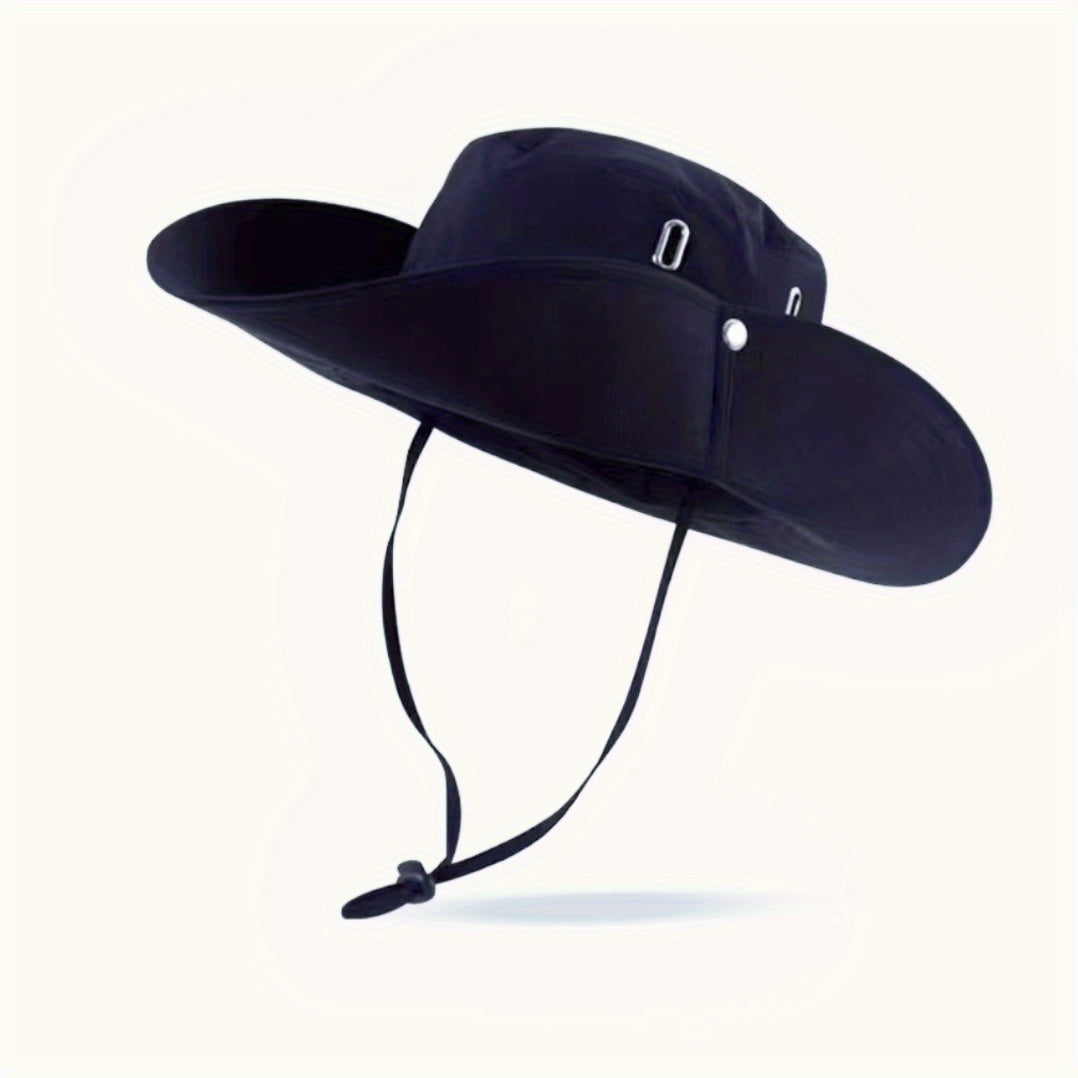 Wide Brim Fisherman Hat - djustable Unise Outdoor Sun Hat with UPN-like Buckle, Breathable -Season for Men & Women, Fishing,W Beach - Black (White Piping) - Hand Wash Only, Bucket Hat, Fishing Hat, Bucket Hat Women, Hats For