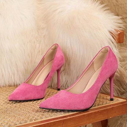 VIPMRSKING Women'S Pointed Toe Stiletto Heels - Ultra-High Heels with Soft Flannel Upper & Synthetic Cover Lining, TPU Sole for All-Season Formal & Casual Wear, Solid Color Elegant Dress Shoes for Parties, Weddings, Office, S