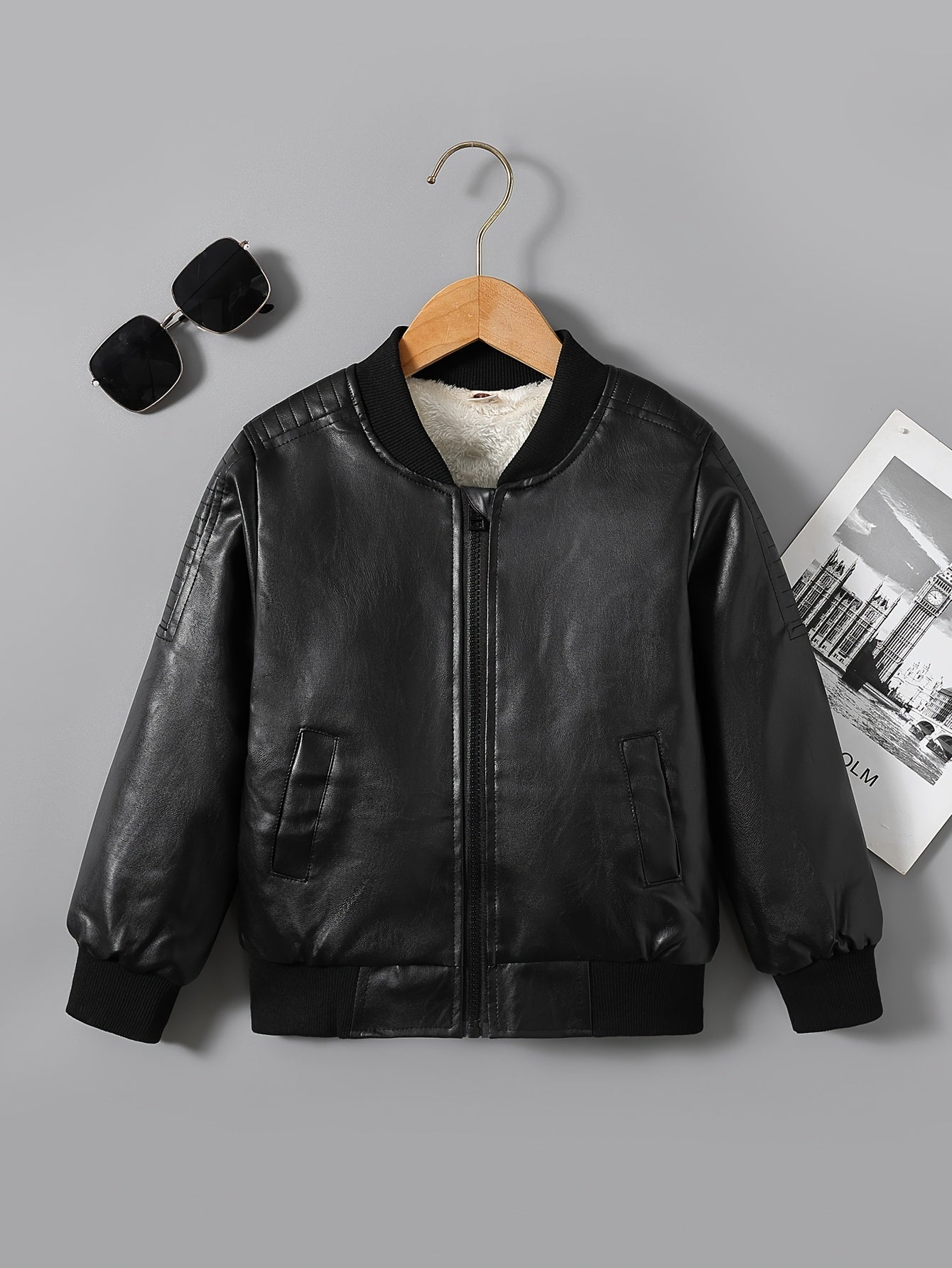 2025 Autumn Winter New Boys' -Lined Zip-Up Jacket