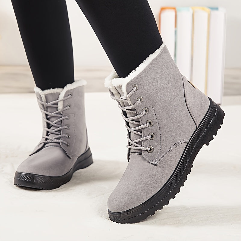 Women'S Winter Boots - Slip-Resistant PU Sole, Lace-Up Closure, Cushioned Insole - Cold Weather Boots for Everyday & Formal Outfits - Extended Sizes Up to US Women'S 44 (EU 43) - Boots for Winter Adventures, Y Terrain Footwea