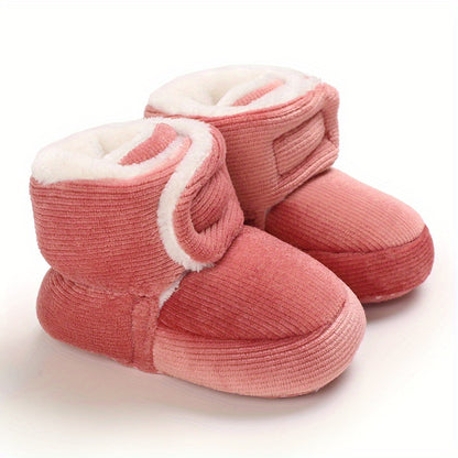 Toddler Baby Girls Booties Plus High Top Slippers Indoor Shoes Crib Shoes First Walker Shoes For Winter