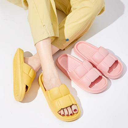 EVA Slippers with Anti-Slip Soft Sole & Quick-Dry Design - Lightweight Indoor/Outdoor House Shoes for Bathroom, Home, and Garden - Ergonomic Comfort, All-Season Wear, Stylish Striped Pattern (Hand Wash/Dry Clean), Indoor Slip