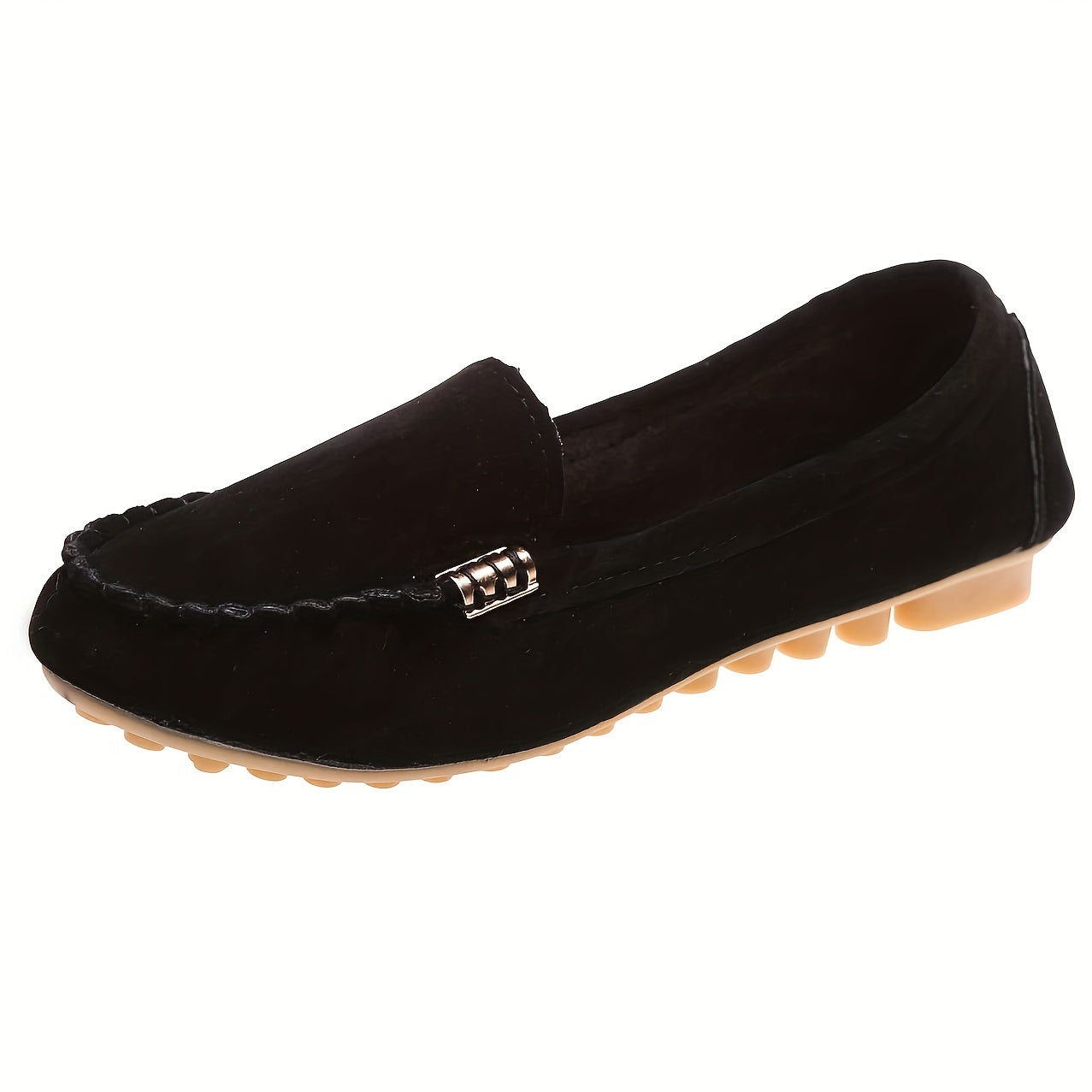 [Comfortable Loafers] Comfortable Round Toe Loafers | Women's Solid Slip On Shoes, Women's Footwear