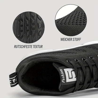 SOSENFER Women's Low-Top Sneakers Suitable for Summer - Breathable Lace-Up with Inner Height, Fabric Upper & Cushioned Sole, Casual Athletic Wear for Height & Daily Use - Spring New Release (Brand)