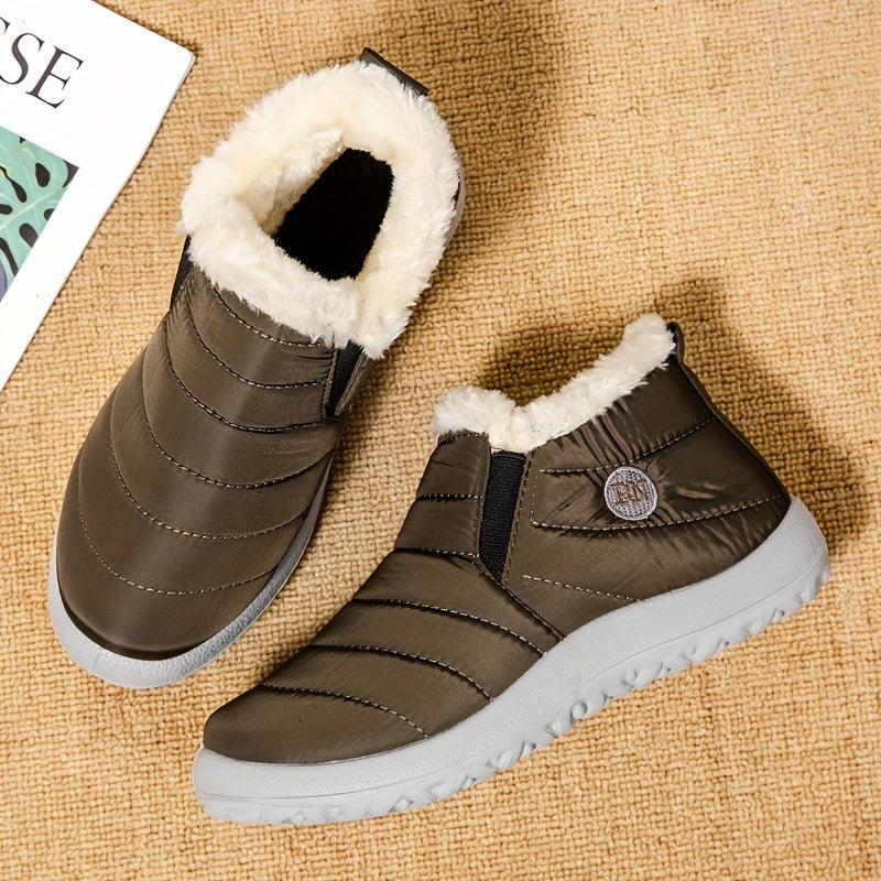 Women'S Winter Snow Boots, Warm And Plush, Short Boots, Shoes, Thickened, Flat-Soled Footwear.